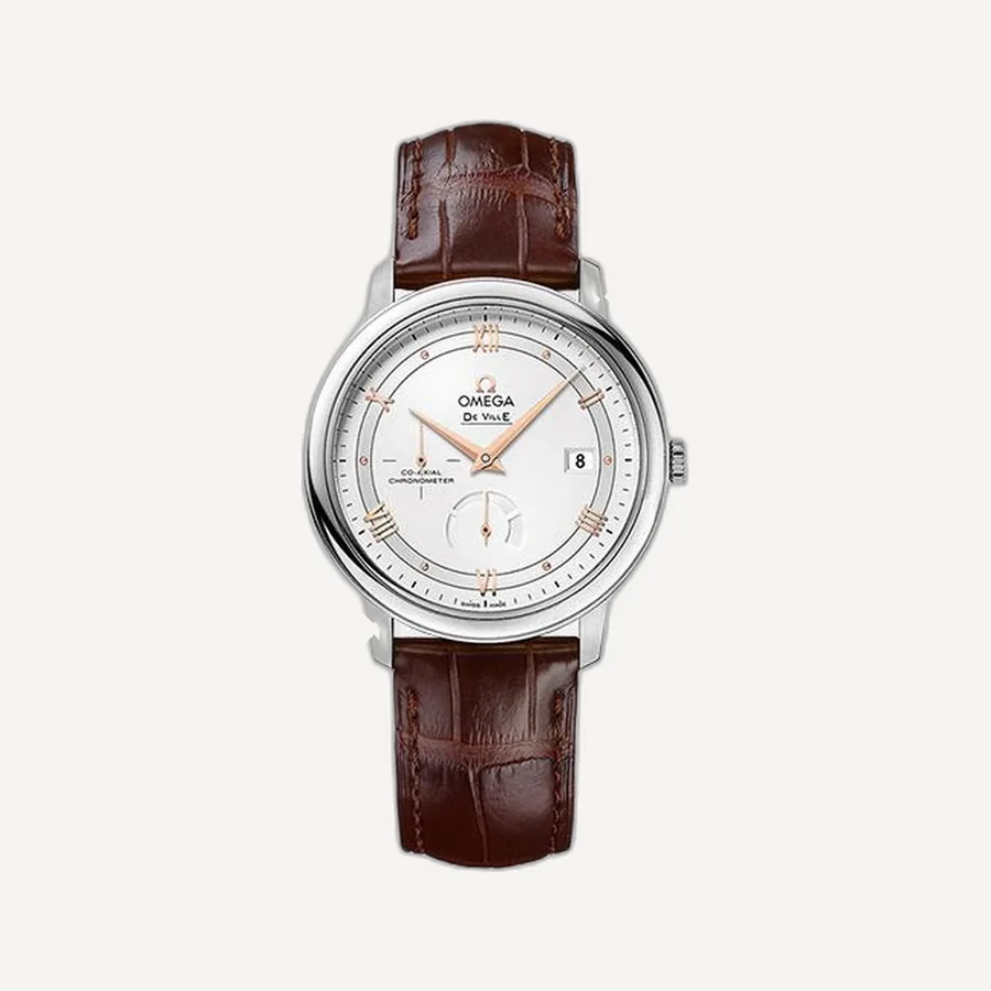 오메가 드 빌 스틸 및 레더 스트랩 39.5mm