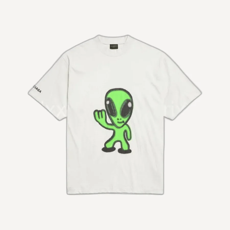 발렌시아가 하이 데어 티셔츠 더티 화이트 의류