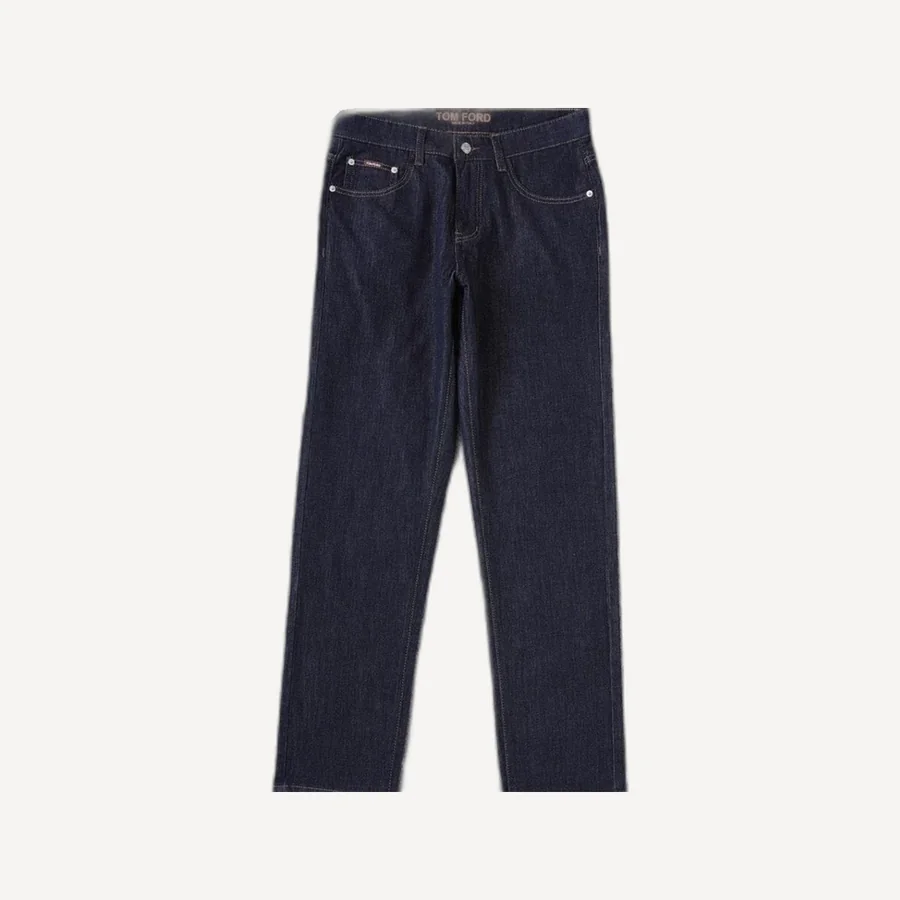 톰포드 로고 패치 진청 데님 팬츠