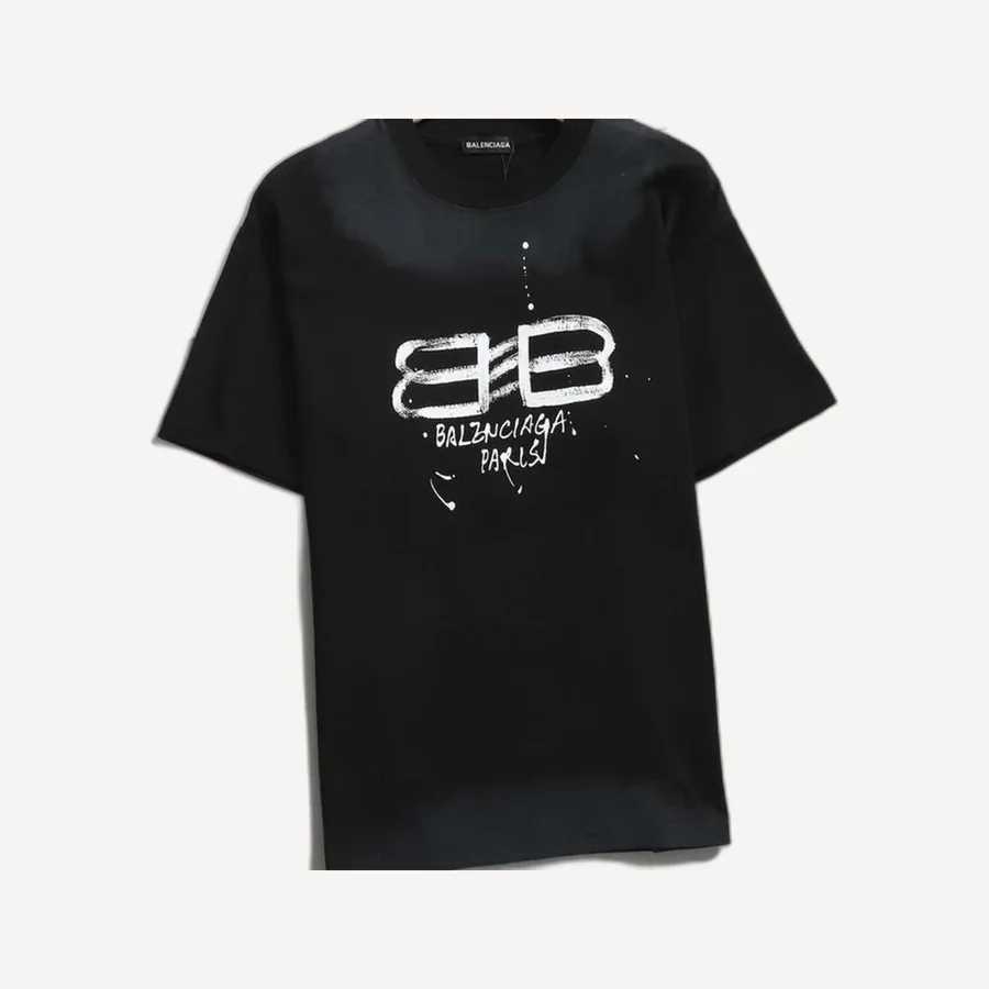 발렌시아가 핸드 드로운 BB아이콘 티셔츠