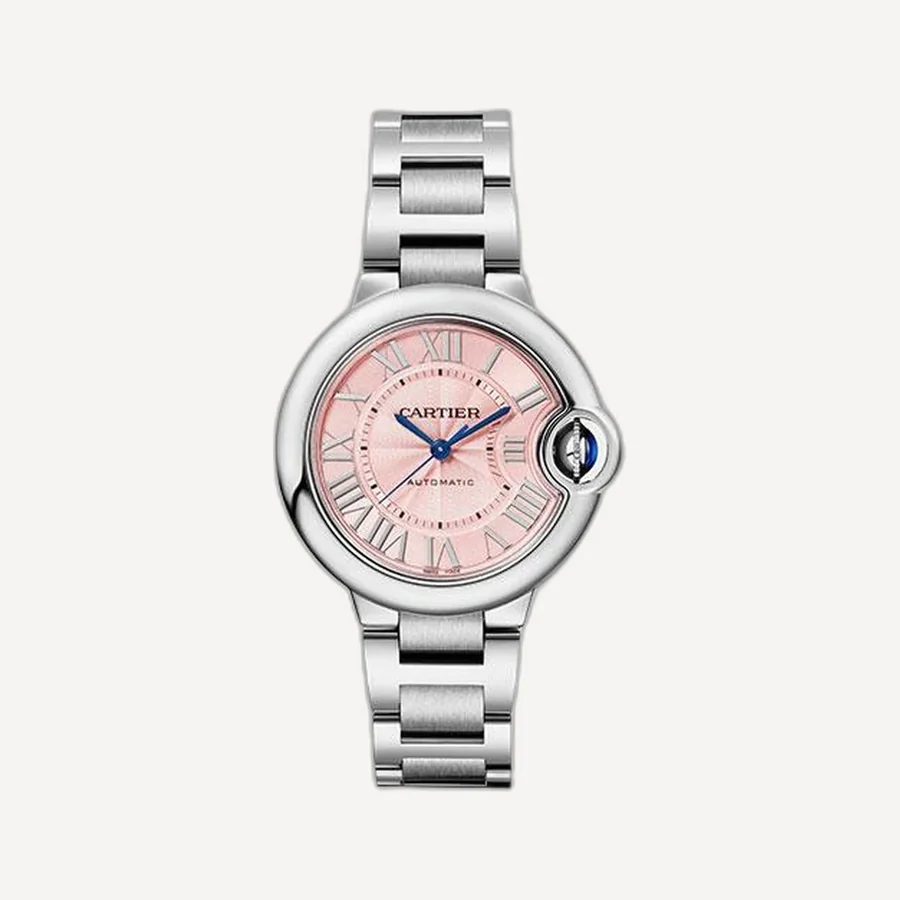 까르띠에 발롱 블루 드 핑크 다이얼 33mm