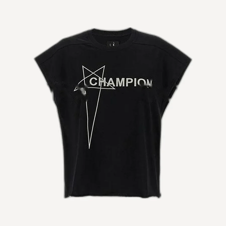 릭오웬스 x Champion 로고 프린트 티셔츠 의류
