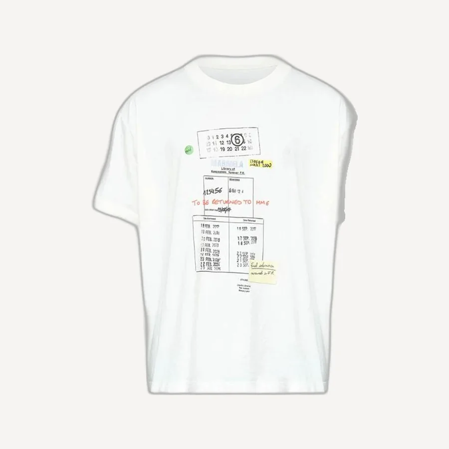 메종마르지엘라 MM6 라이브러리 스탬프 티셔츠 의류