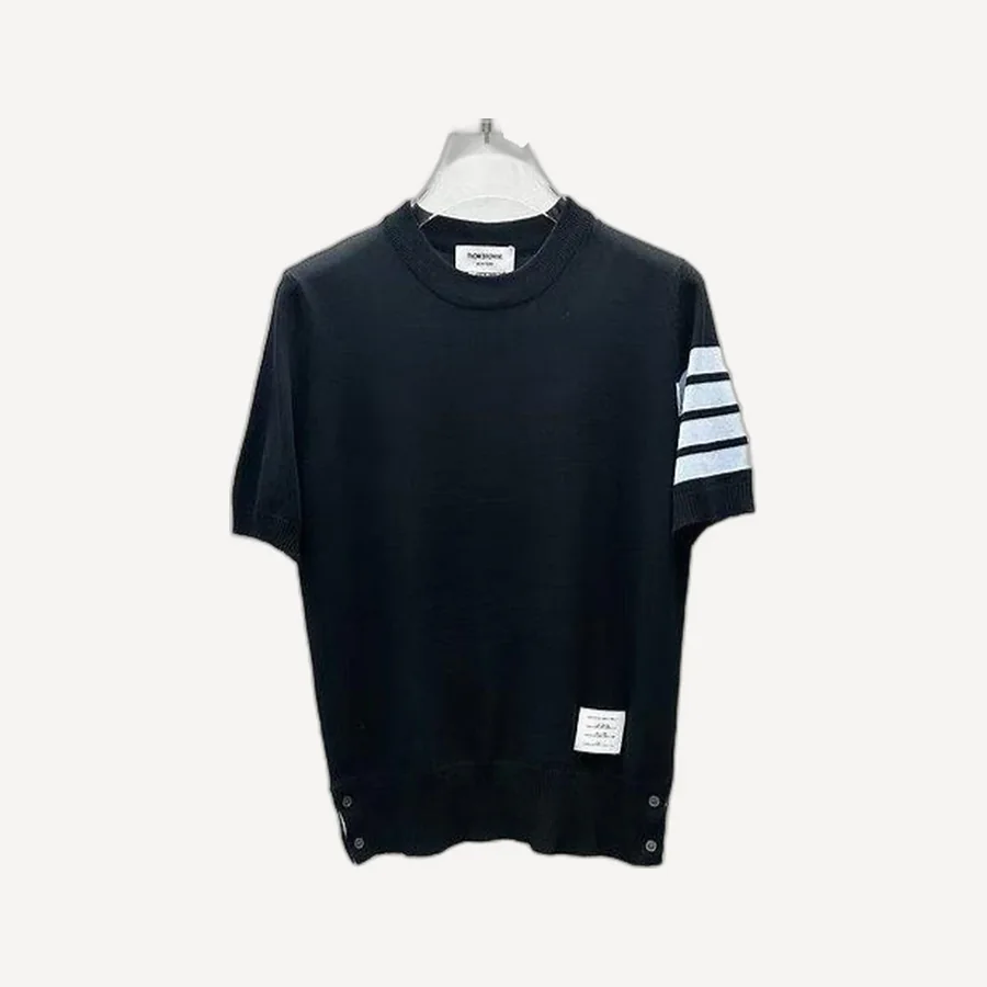 톰브라운 4바 블랙 니트 반팔