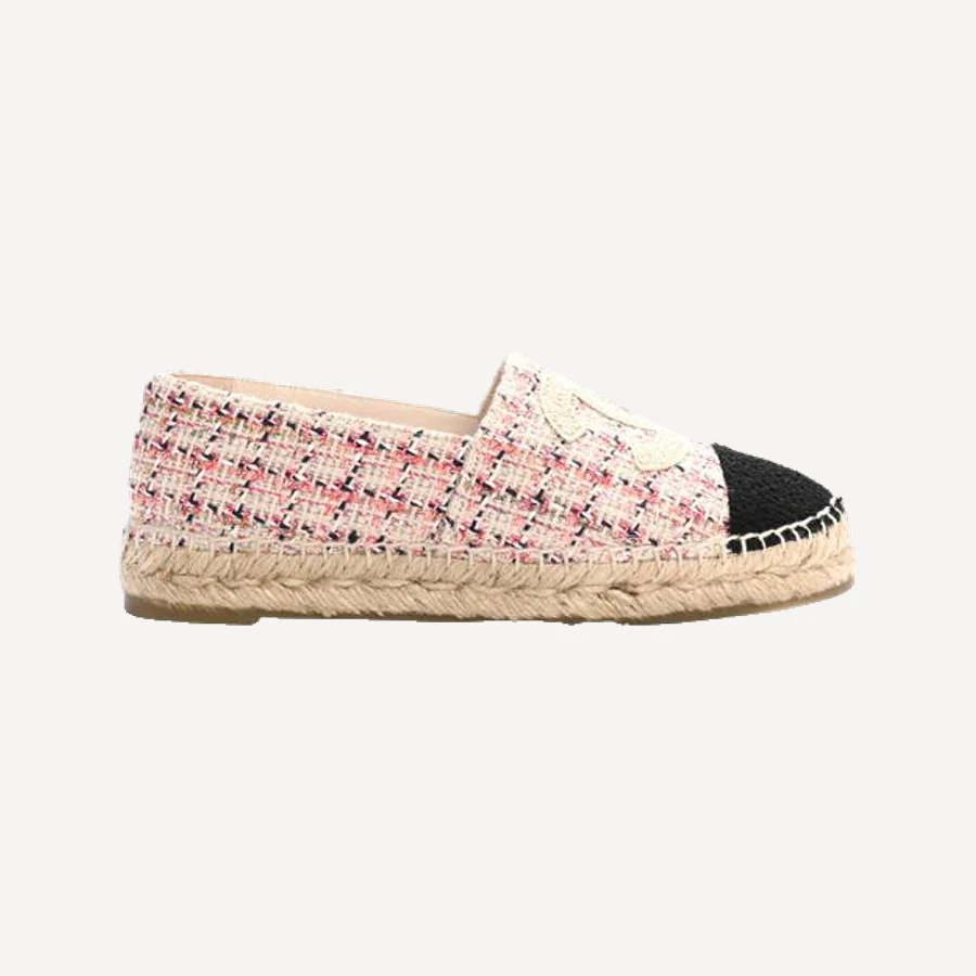 샤넬 트위드 CC Espadrille 핑크 블랙 · 1